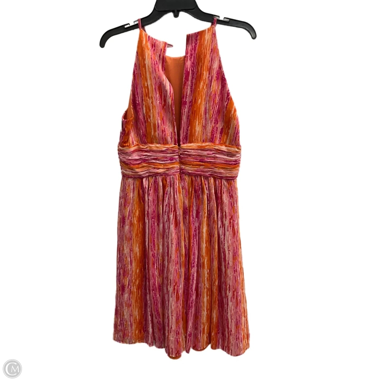 Dress Casual Maxi By Carmen By Carmen Marc Valvo In Orange & Pink, Size: S