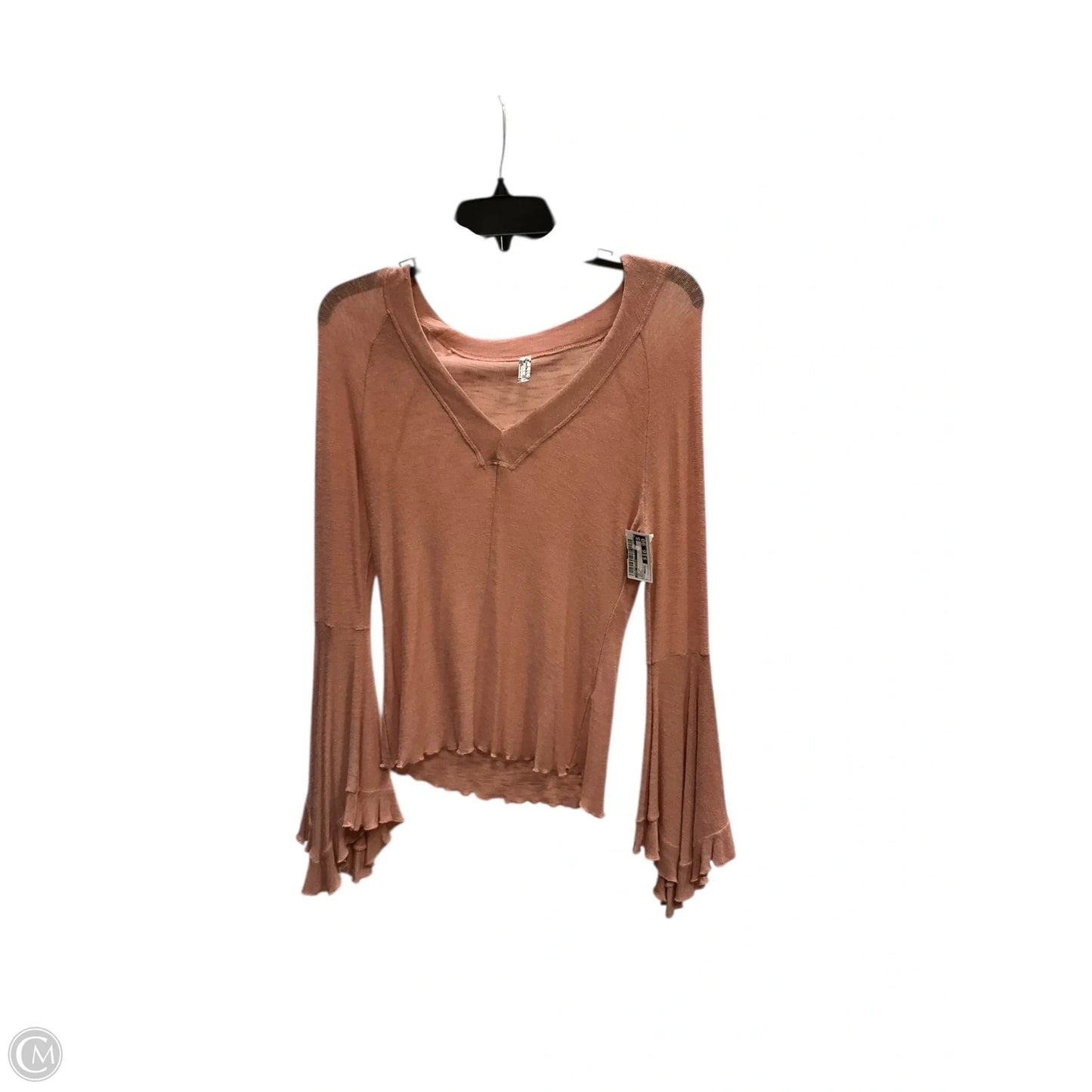 Top Long Sleeve By Free People In Peach, Size: Medium