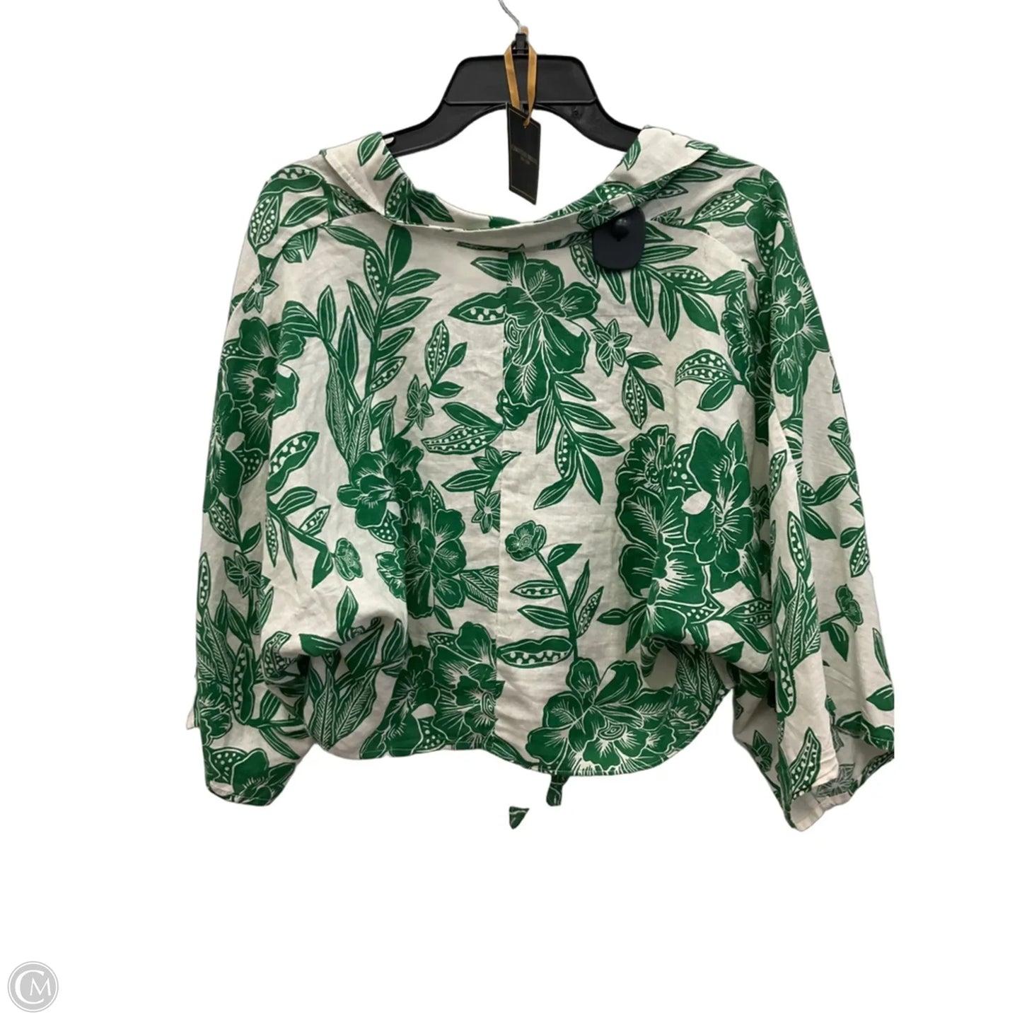 Top 3/4 Sleeve By Christian Siriano In Green, Size: S