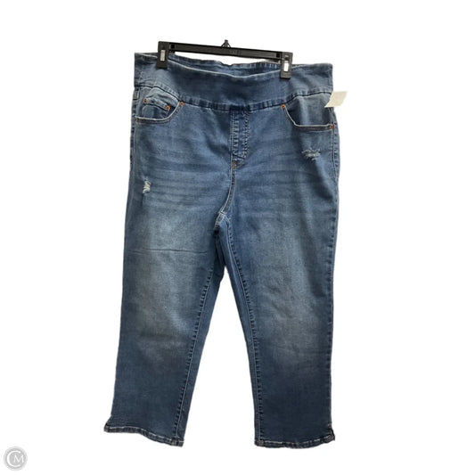 Capris By Clothes Mentor In Blue Denim, Size: 2x