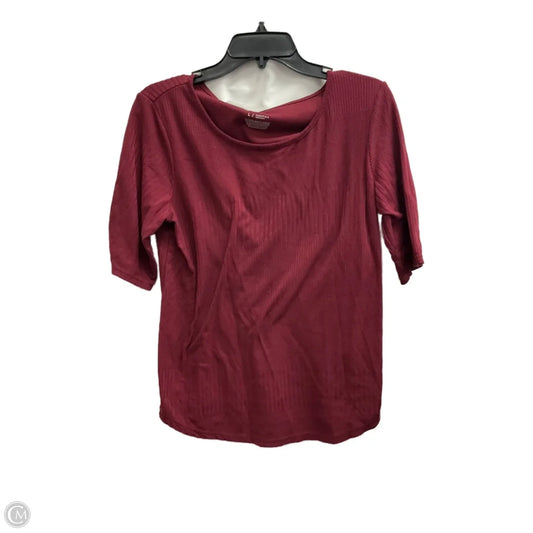 Top Short Sleeve By Apt 9 In Maroon, Size: L