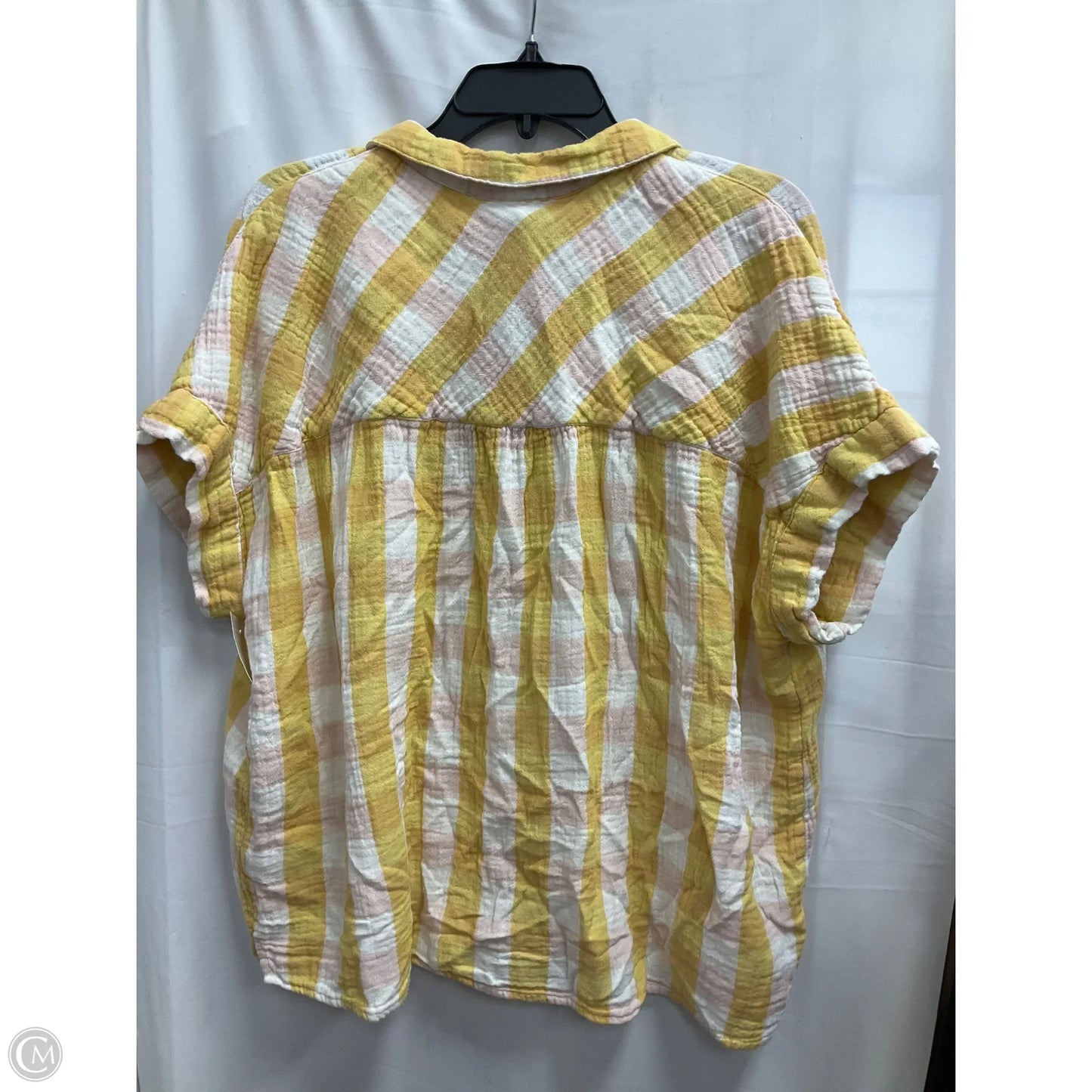 Top Short Sleeve By Sonoma In Checkered Pattern, Size: Xxl