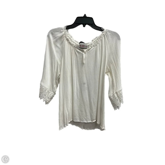 Top 3/4 Sleeve By Clothes Mentor In White, Size: Xl