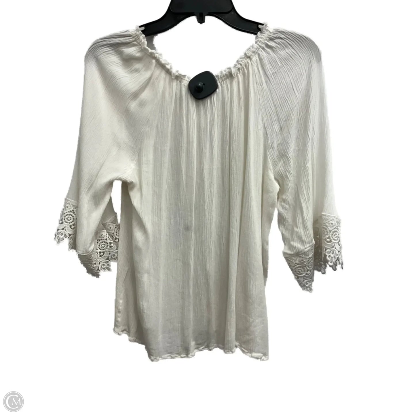 Top 3/4 Sleeve By Clothes Mentor In White, Size: Xl