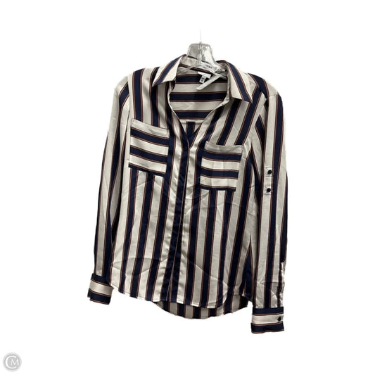 Blouse Long Sleeve By Express In Tan, Size: Xs