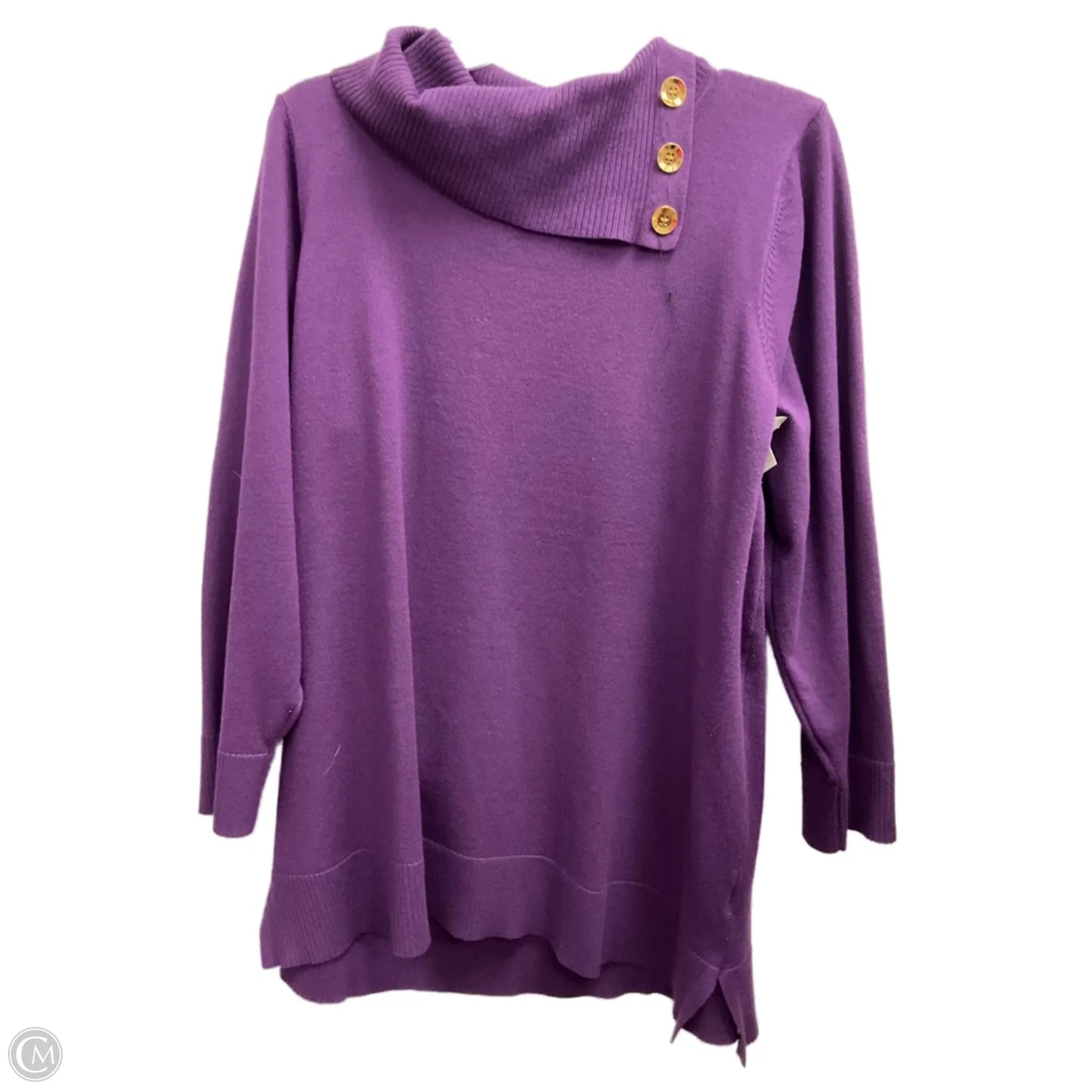Top Long Sleeve By Cable And Gauge In Purple, Size: 1x