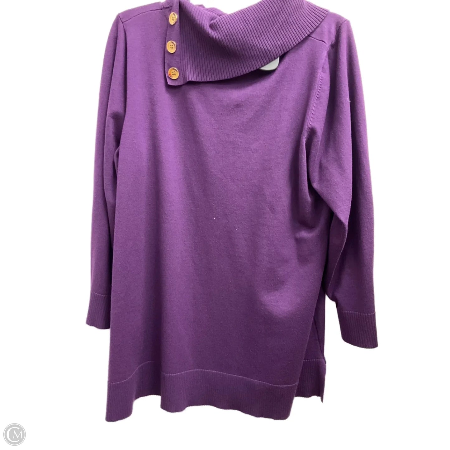 Top Long Sleeve By Cable And Gauge In Purple, Size: 1x