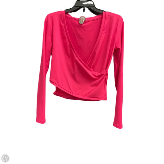 Athletic Top Long Sleeve Collar By Pink Lily In Pink, Size: L
