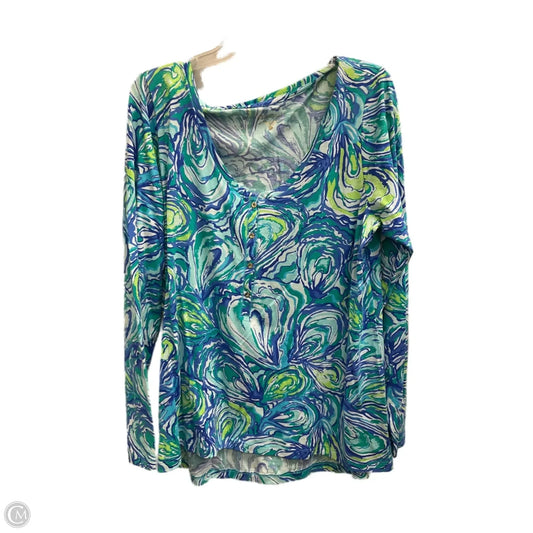 Top Long Sleeve Designer By Lilly Pulitzer In Blue, Size: Xl
