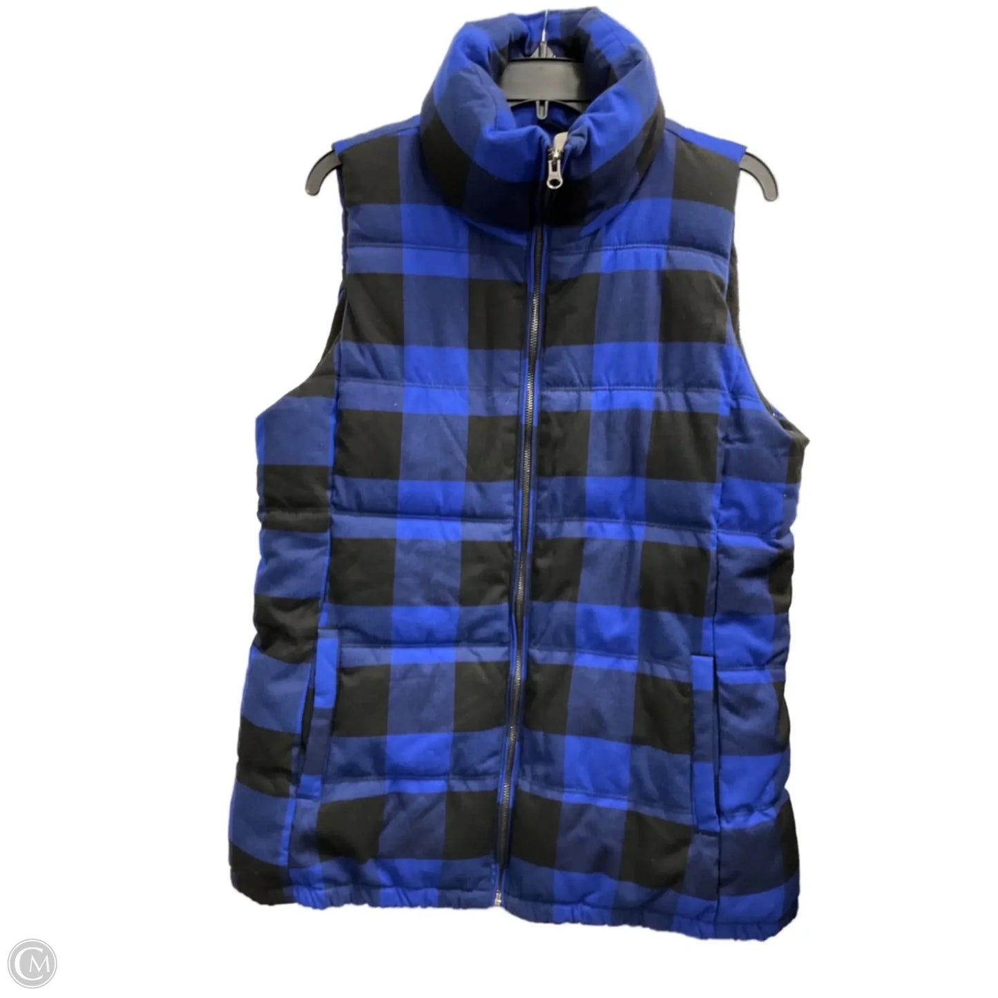 Vest Puffer & Quilted By Old Navy In Checkered Pattern, Size: L