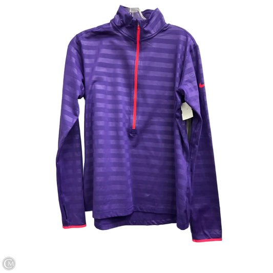 Athletic Top Long Sleeve Collar By Nike Apparel In Purple, Size: Xl