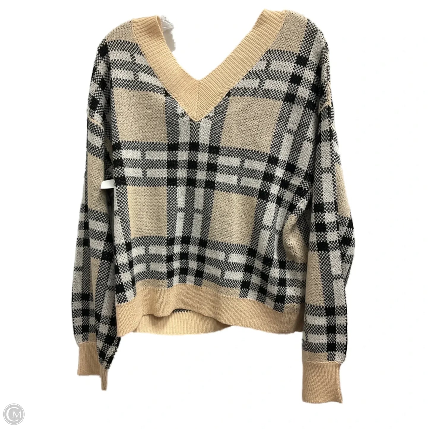 Sweater By Clothes Mentor In Plaid Pattern, Size: Xl