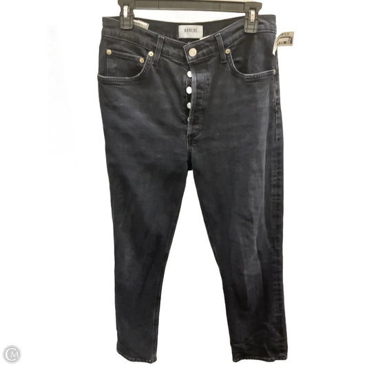 Jeans Boot Cut By Agolde In Black Denim, Size: 10
