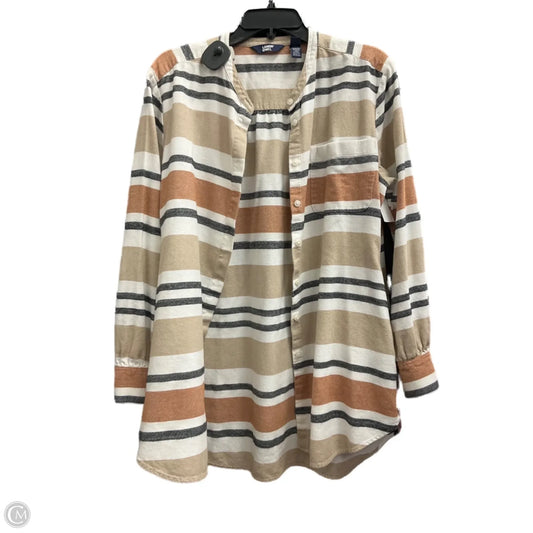 Top Long Sleeve By Lands End In Striped Pattern, Size: L