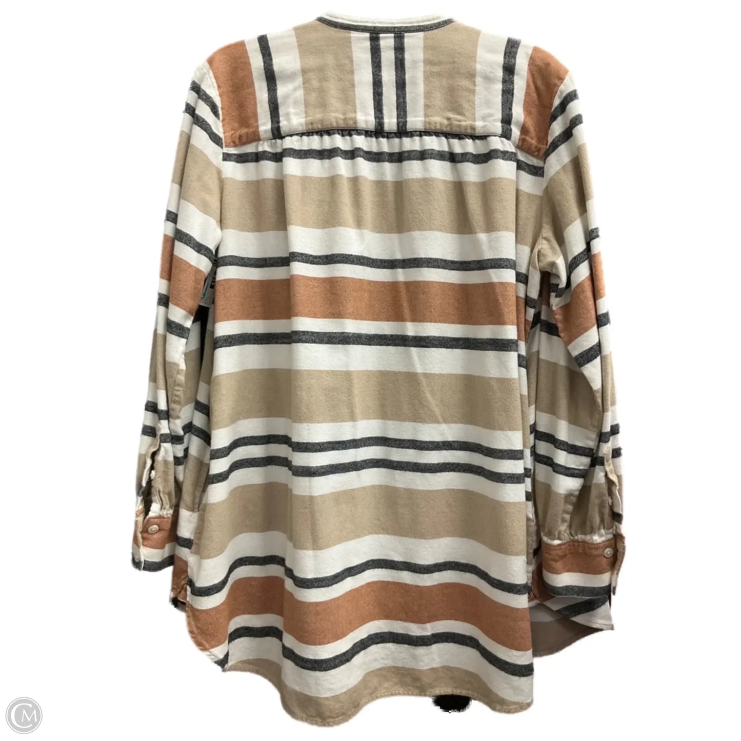 Top Long Sleeve By Lands End In Striped Pattern, Size: L