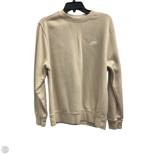 Athletic Sweatshirt Crewneck By Nike Apparel In Beige, Size: M