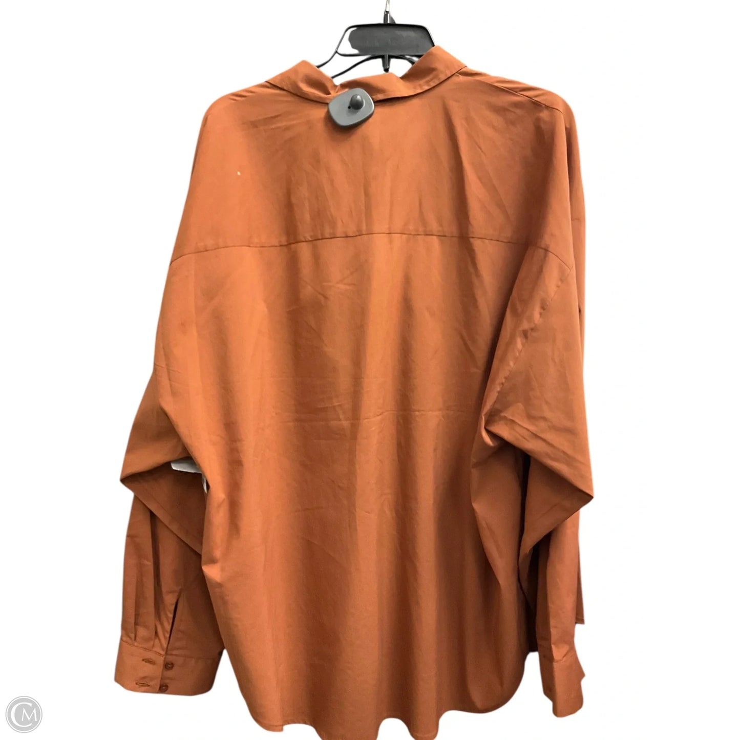 Blouse Long Sleeve By Express In Brown, Size: Xl