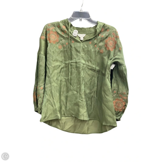 Top 3/4 Sleeve By Cato In Green, Size: S