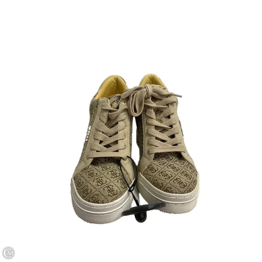 Shoes Heels Wedge By Guess In Gold, Size: 6