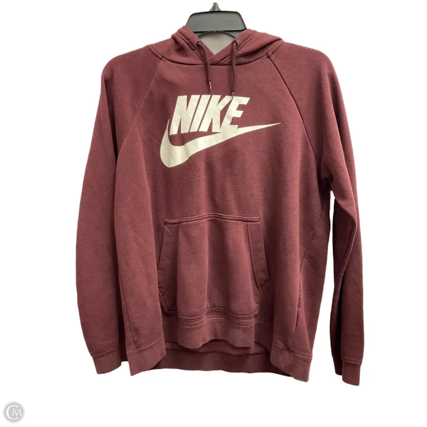Athletic Sweatshirt Hoodie By Nike Apparel In Maroon, Size: M