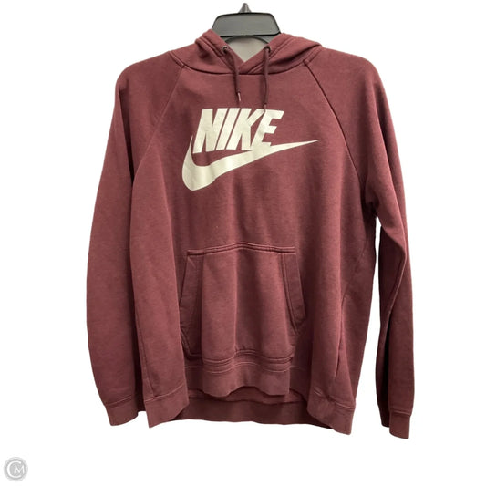 Athletic Sweatshirt Hoodie By Nike Apparel In Maroon, Size: M