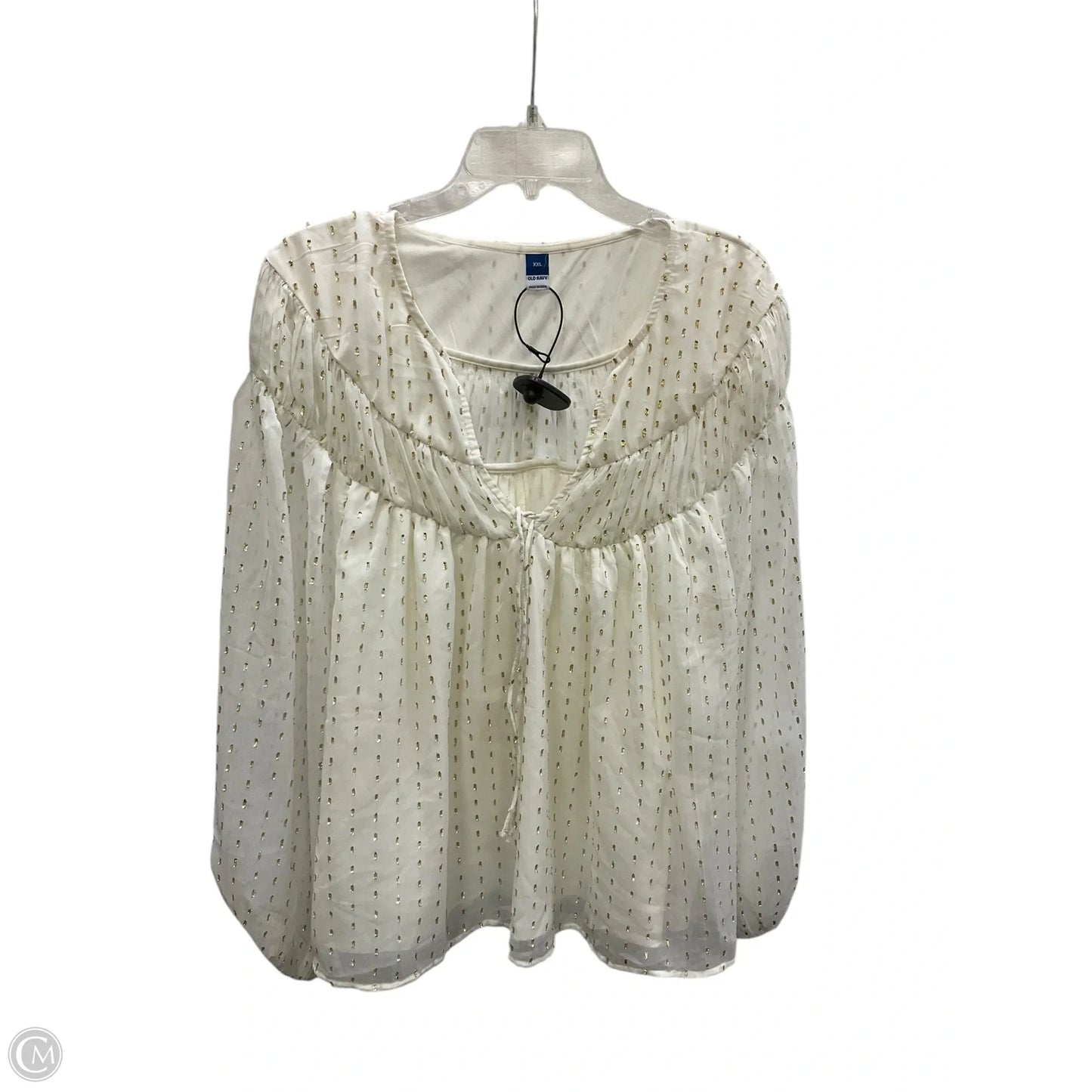 Top Long Sleeve By Old Navy In Cream, Size: Xxl