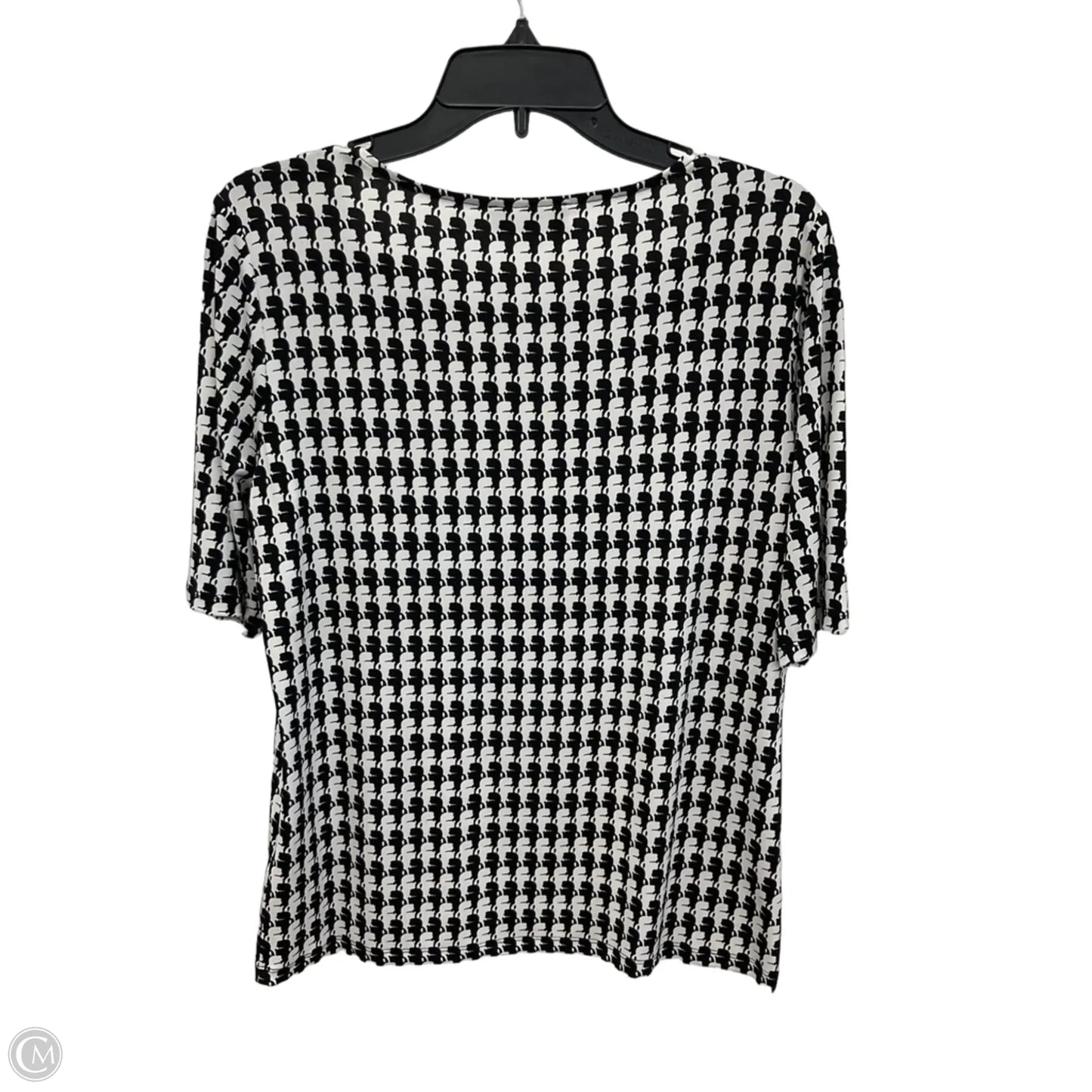 Top Short Sleeve Designer By Karl Lagerfeld In Black & White, Size: M
