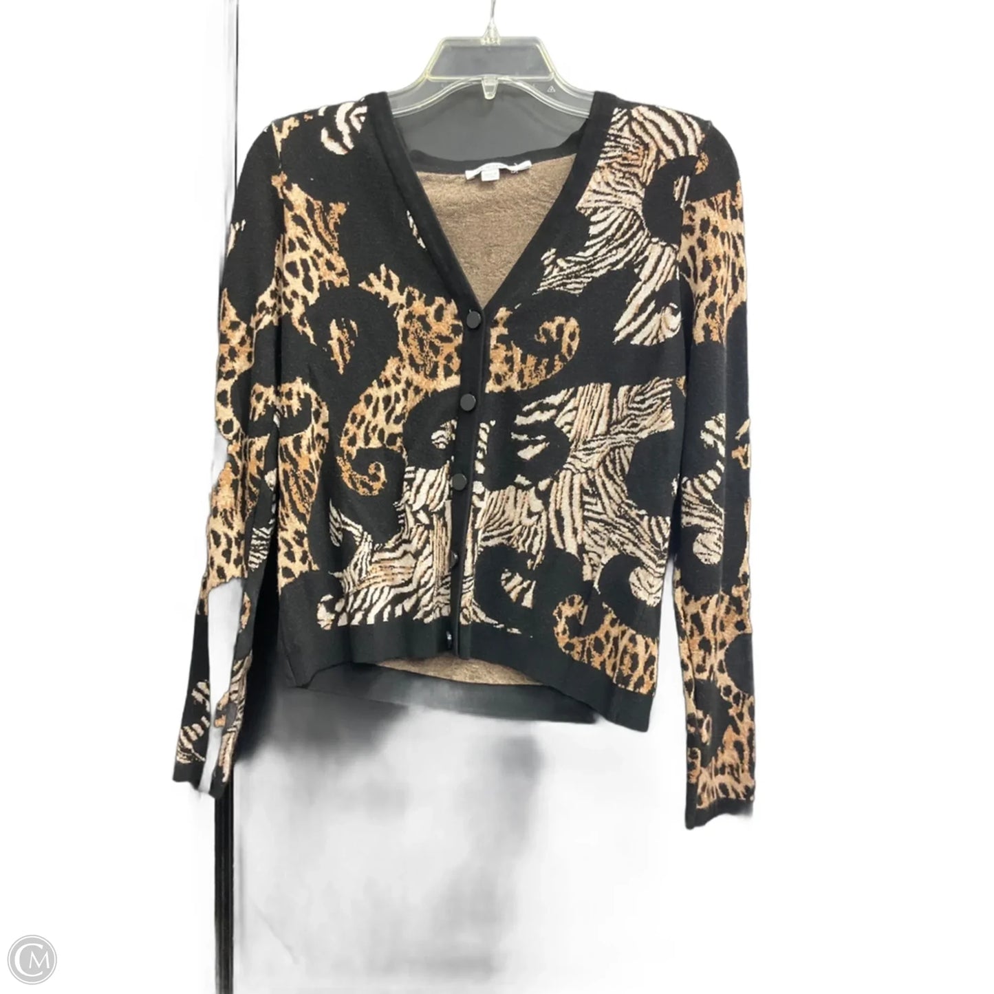 Cardigan By Chicos In Animal Print, Size: M