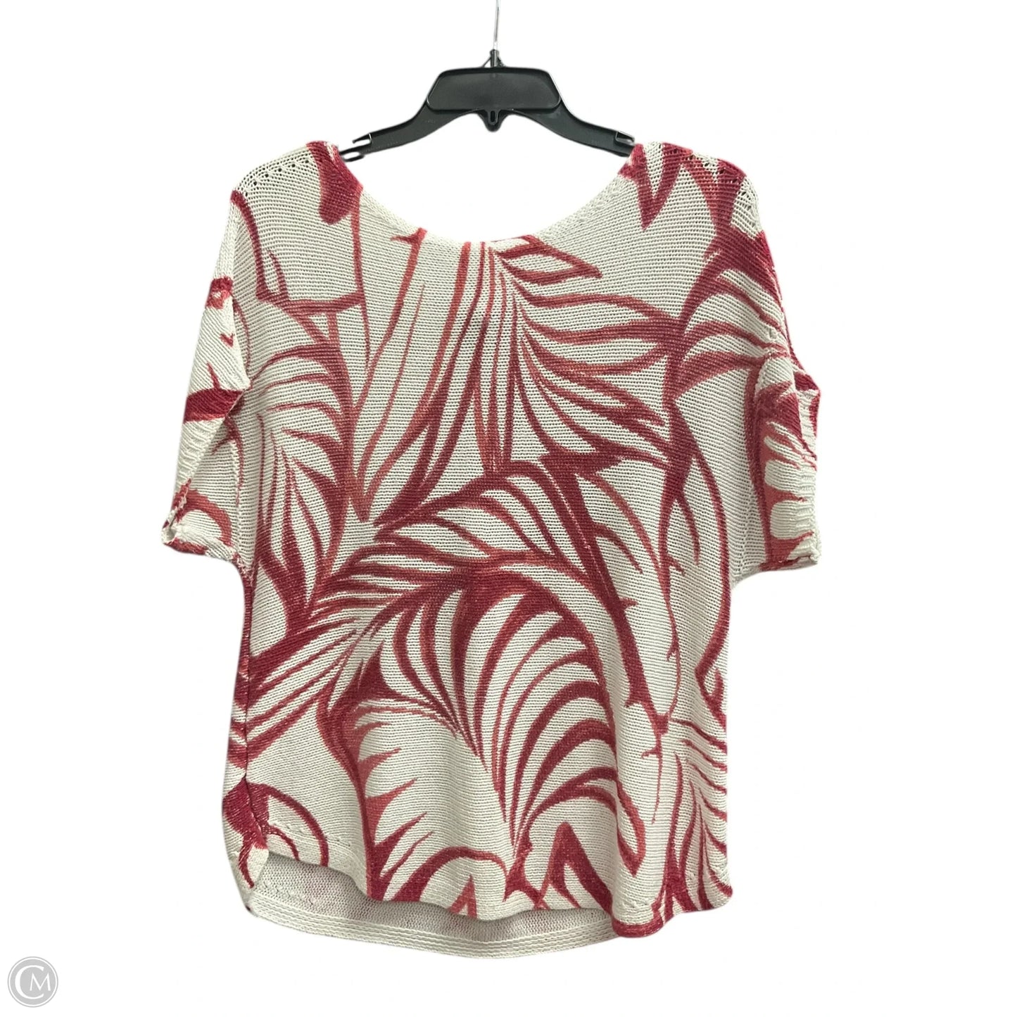 Vest Sweater By Chicos In Red & White, Size: M