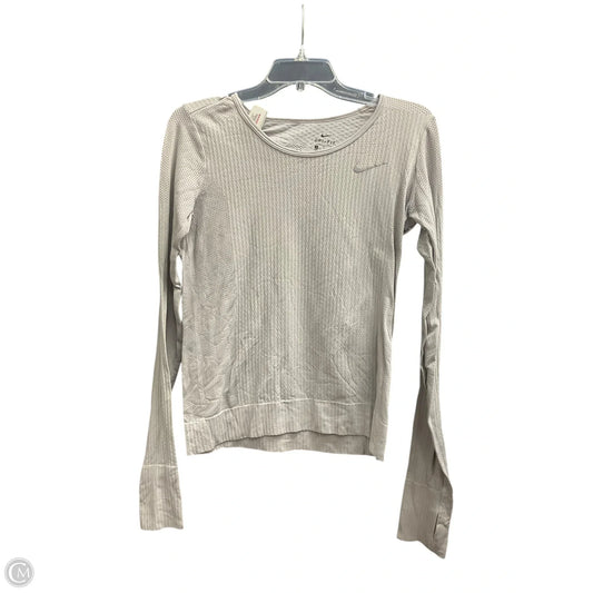 Athletic Top Long Sleeve Collar By Nike Apparel In Grey, Size: S