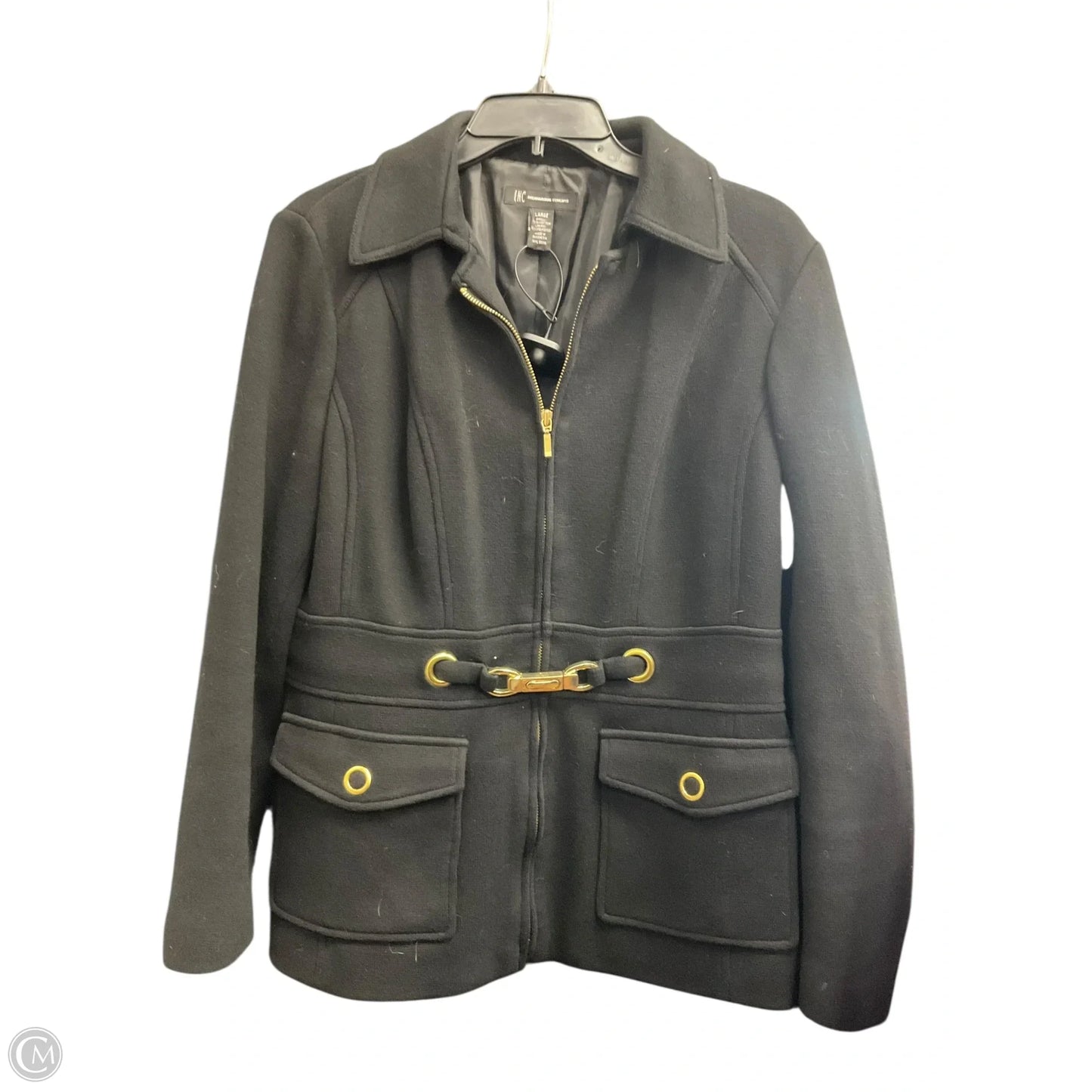 Coat Peacoat By International Concepts In Black, Size: L