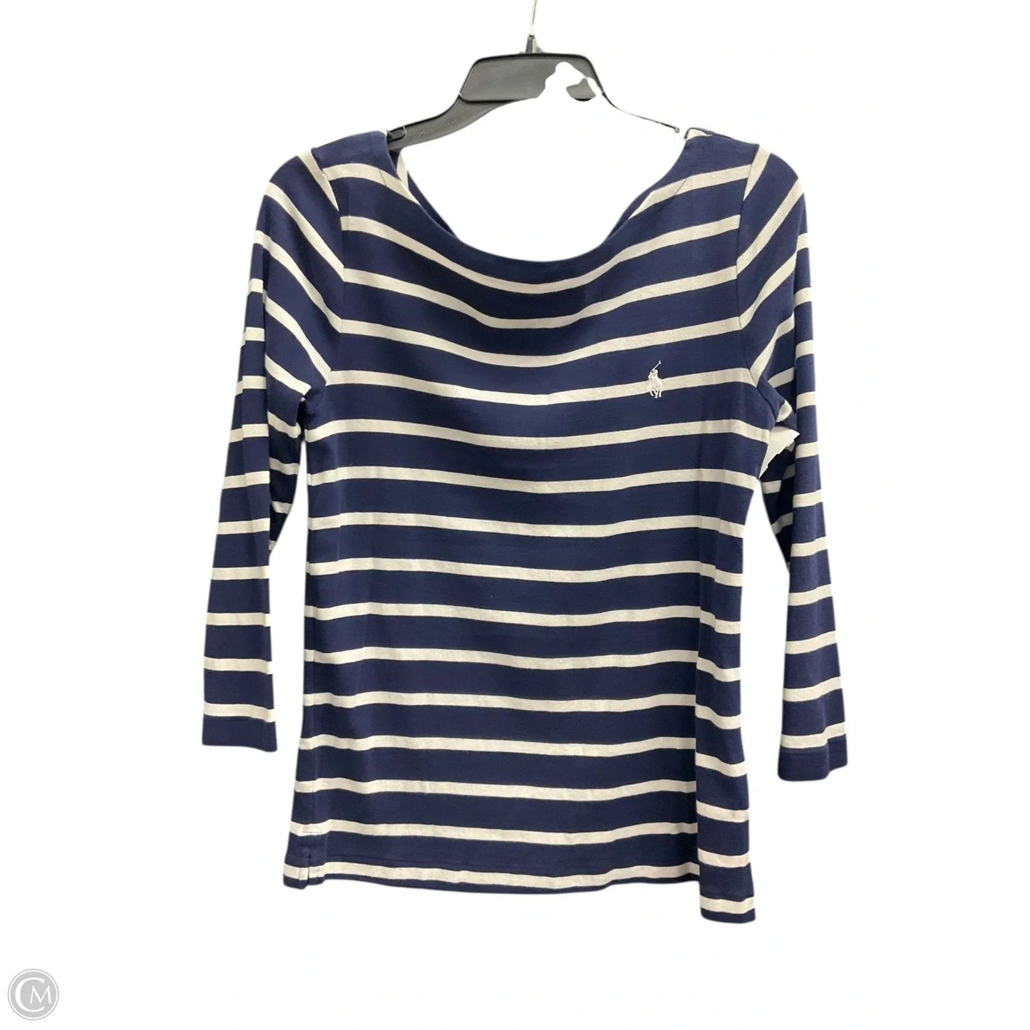 Top 3/4 Sleeve By Polo Ralph Lauren In Striped Pattern, Size: L