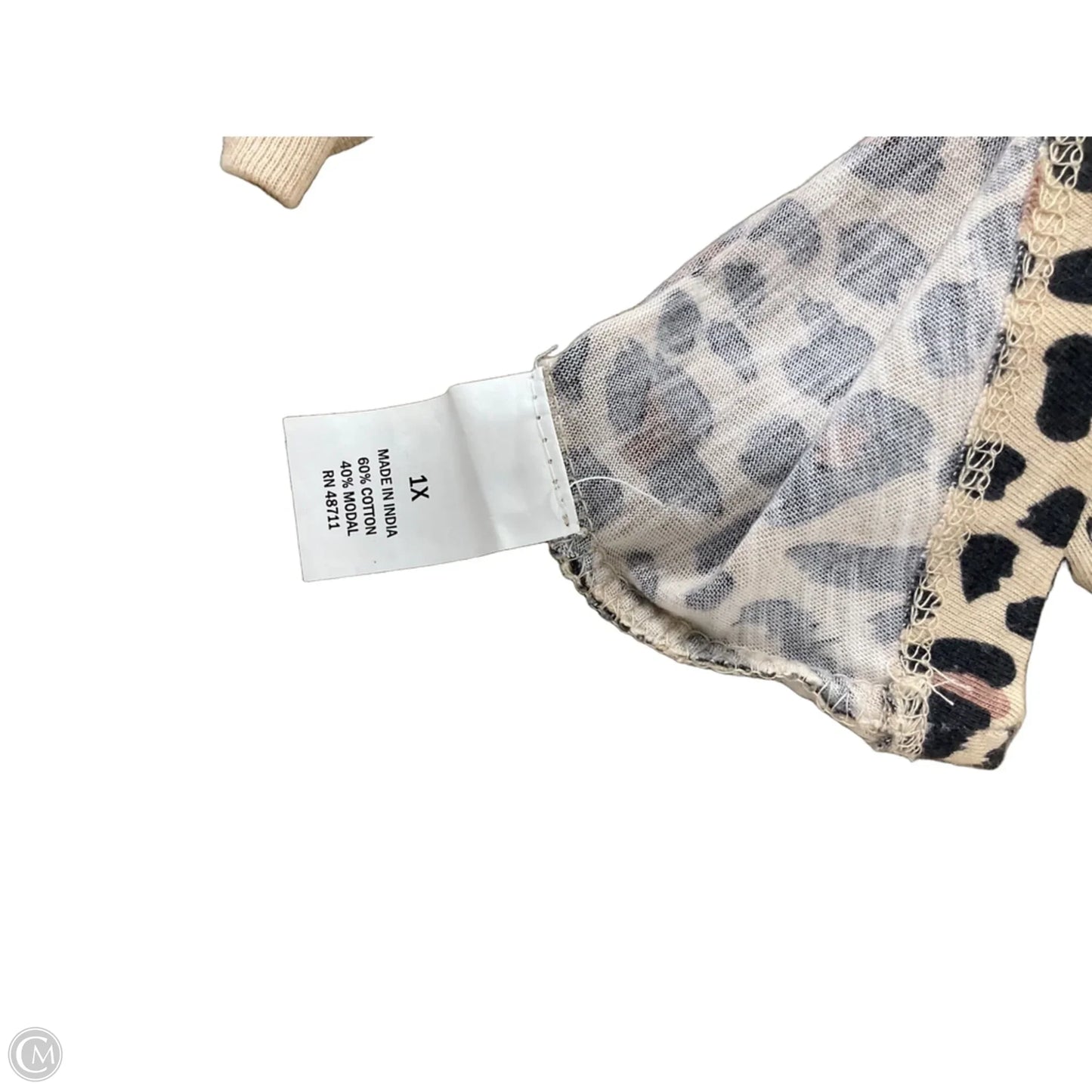 Top Long Sleeve By Falls Creek In Animal Print, Size: 1x