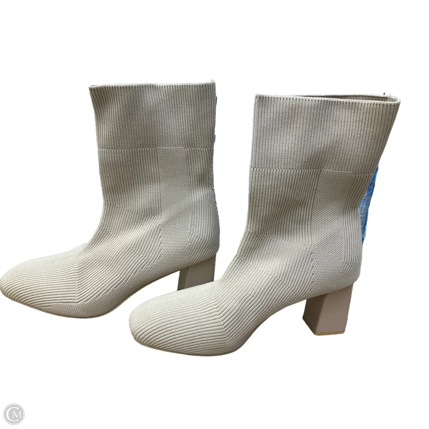 Boots Ankle Heels By Cme In Cream, Size: 10