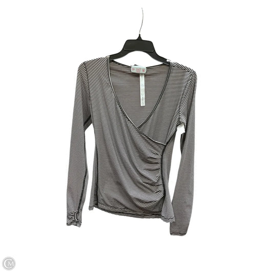 Athletic Top Short Sleeve By Lululemon In Striped Pattern, Size: S