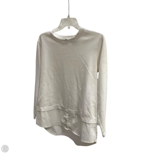 Athletic Top Long Sleeve Collar By Athleta In White, Size: M