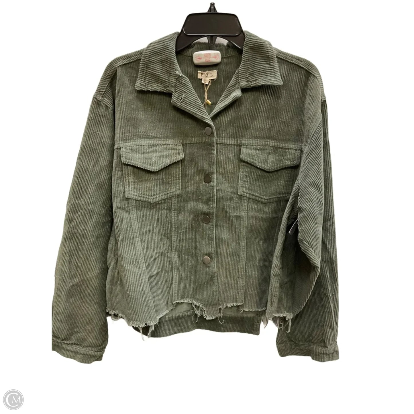 Jacket Shirt By Pol In Green, Size: L