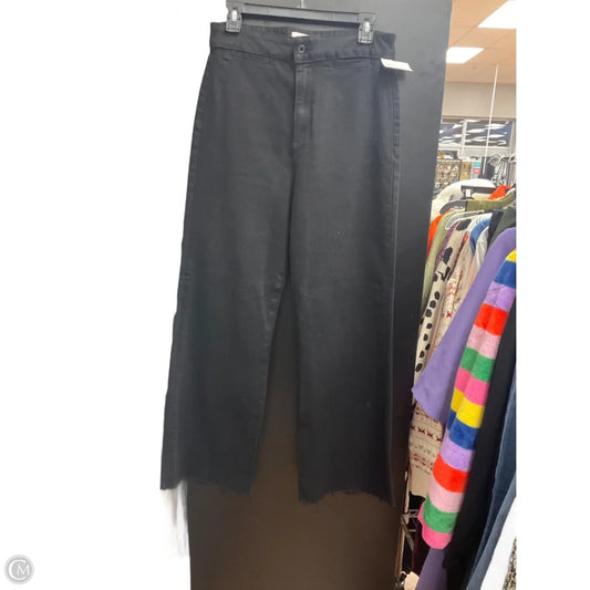 Jeans Wide Leg By Askk Ny In Black Denim, Size: 8