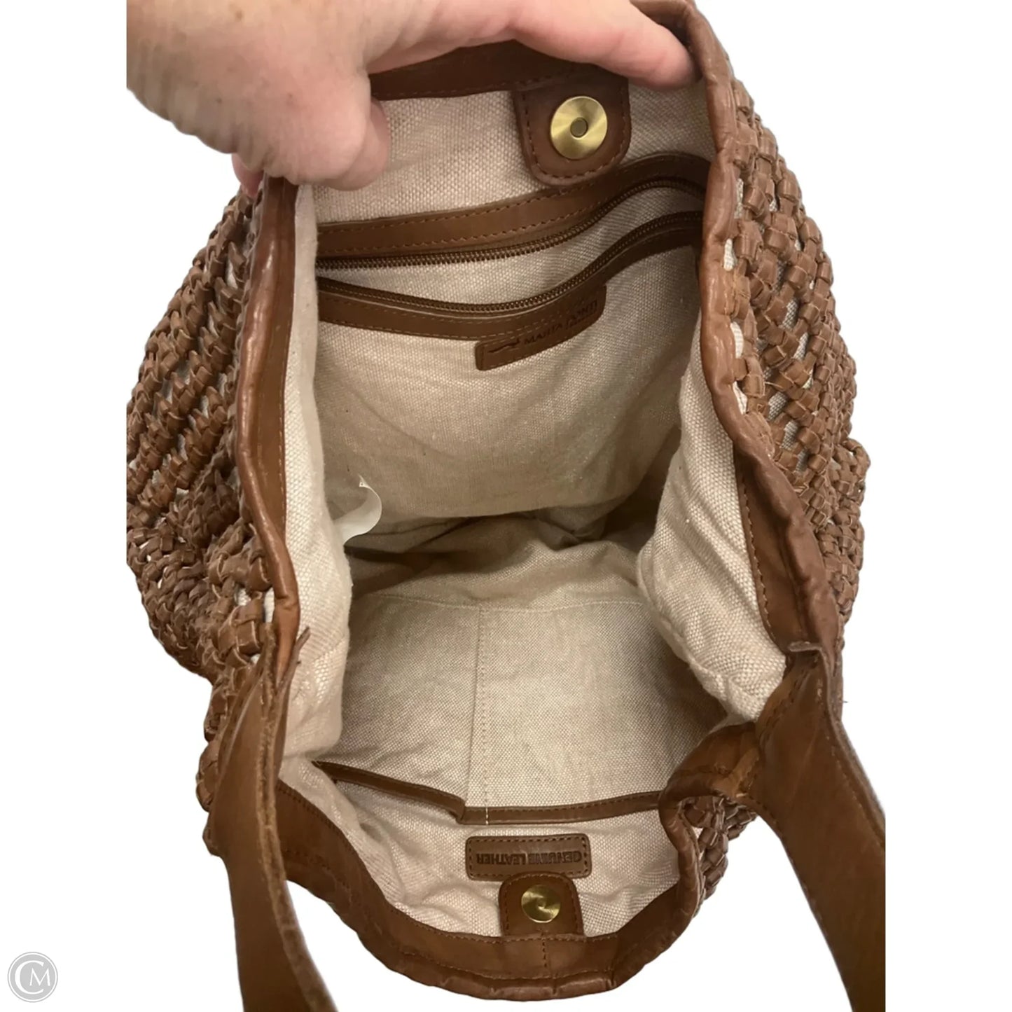 Handbag Leather By Cmc, Size: Large