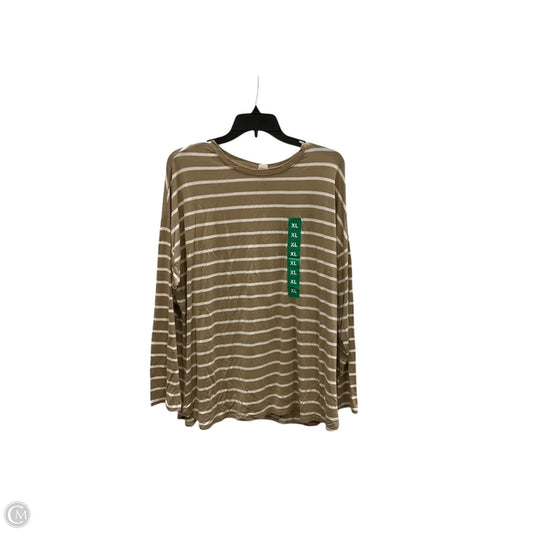 Top Long Sleeve Basic By Gap In Striped Pattern, Size: Xl