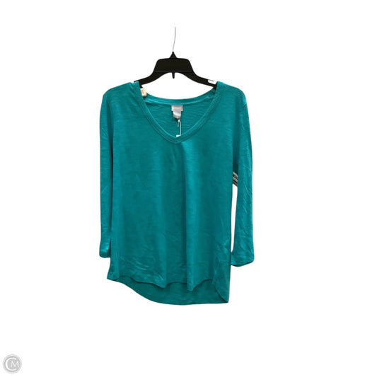 Top 3/4 Sleeve By Chicos In Blue, Size: L