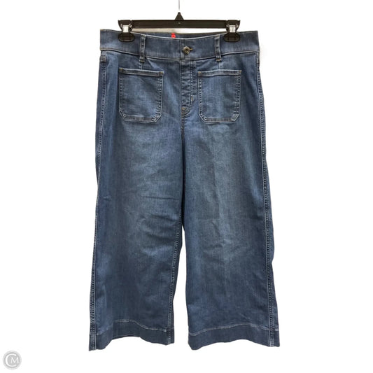 Jeans Wide Leg By Spanx In Blue Denim, Size: L