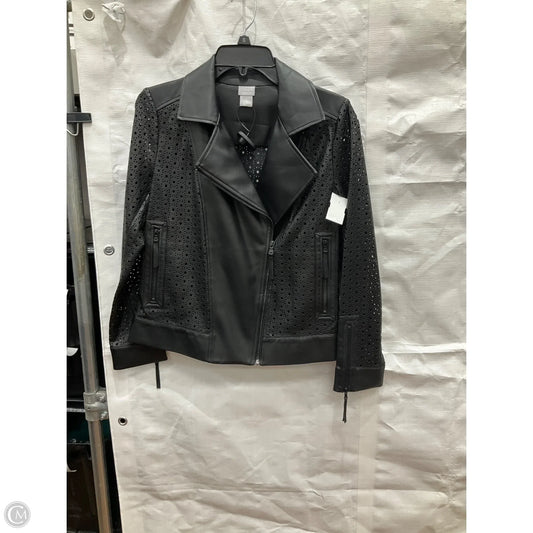 Jacket Moto By Chicos In Black, Size: S