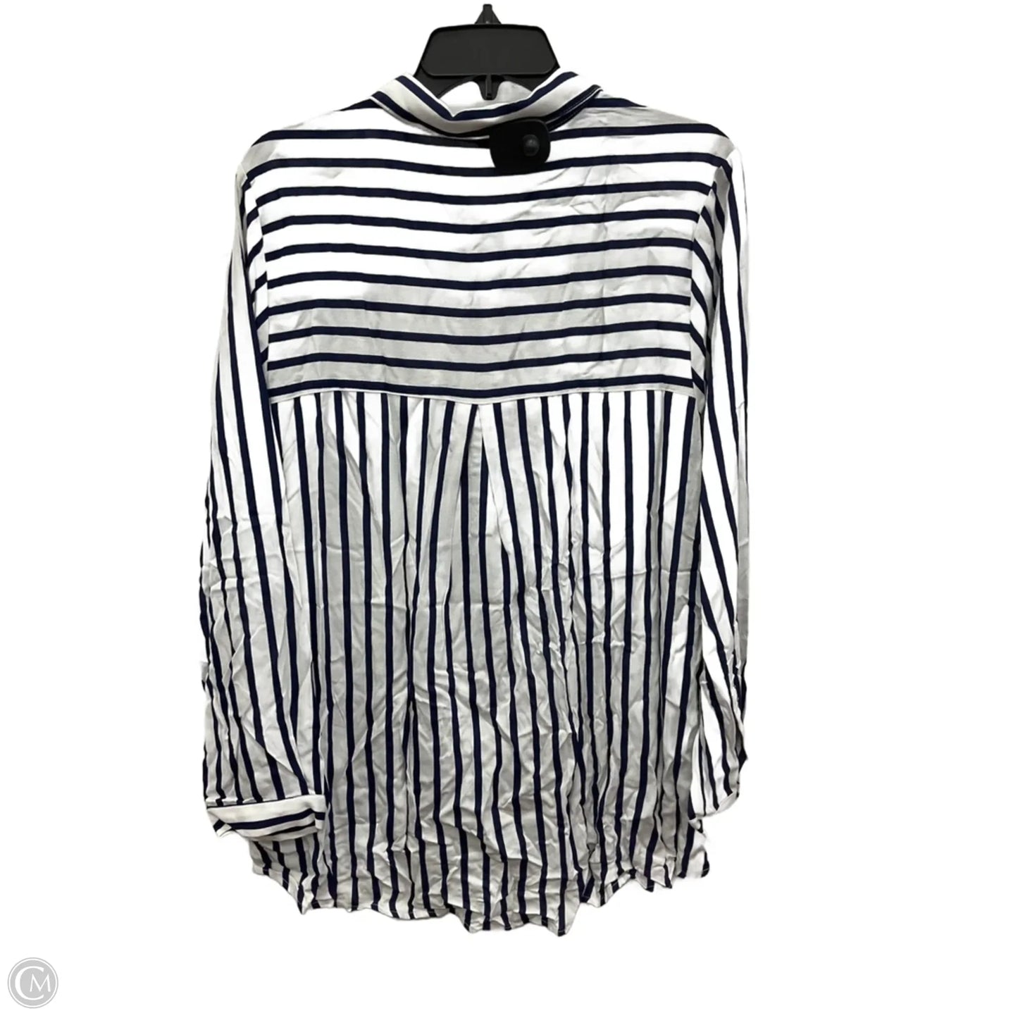 Blouse Long Sleeve By Ellos In Striped Pattern, Size: 1x