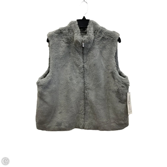 Vest Faux Fur & Sherpa By Alfred Dunner In Grey, Size: Lp
