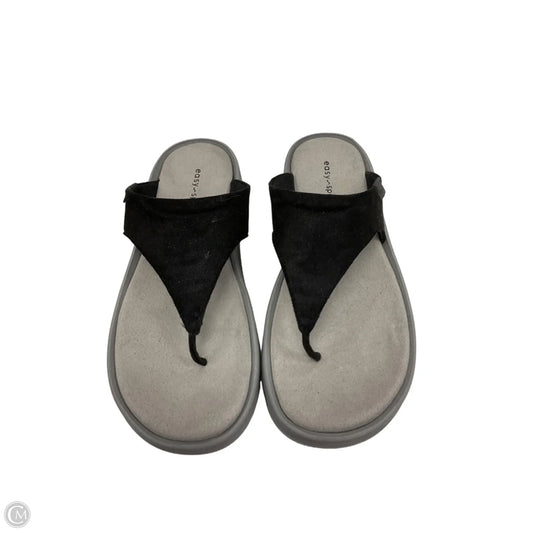 Sandals Flip Flops By Easy Spirit In Black, Size: 7