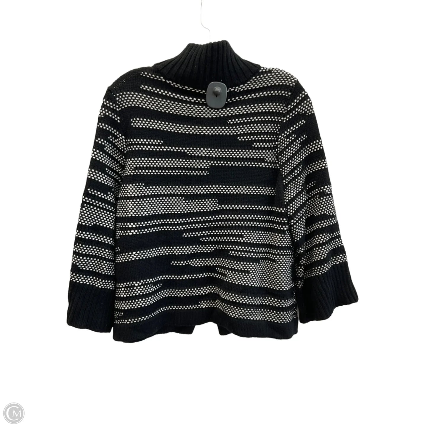 Cardigan By Chicos In Black & White, Size: 8