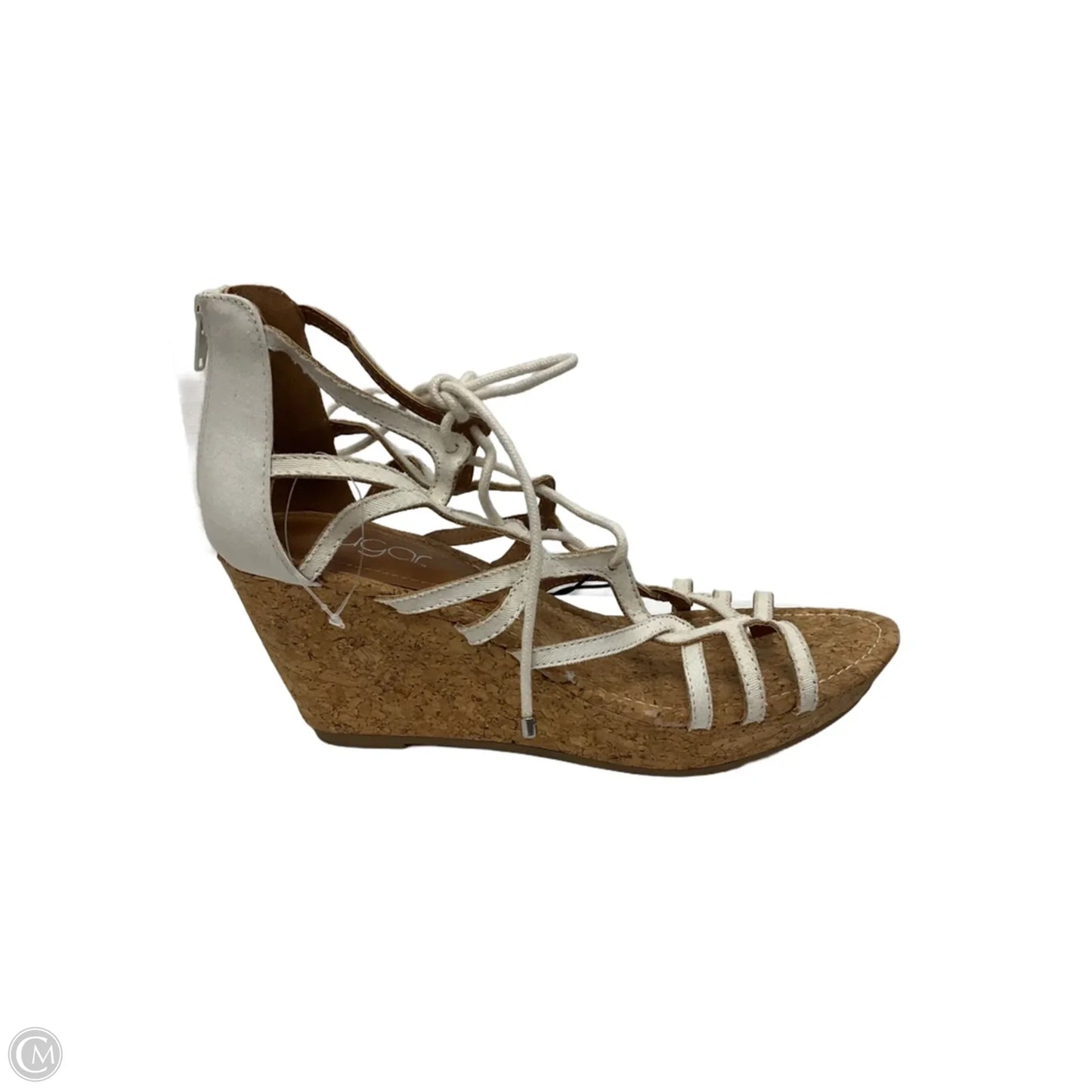 Sandals Heels Wedge By Sugar In White, Size: 10