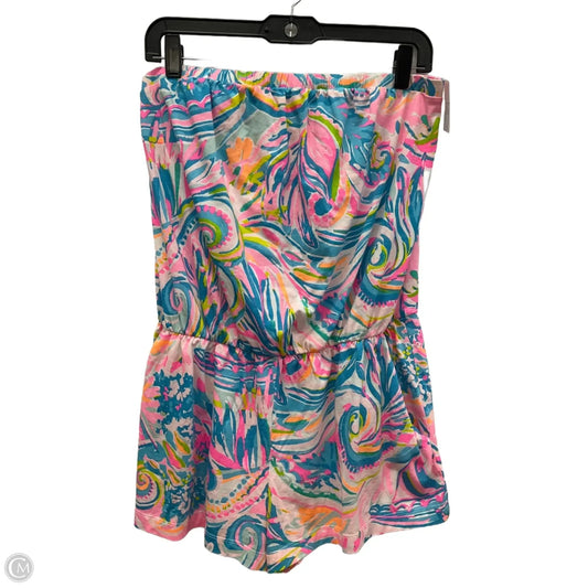 Romper Designer By Lilly Pulitzer In Blue & Pink, Size: L
