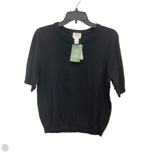 Top Short Sleeve By H&m In Black, Size: M